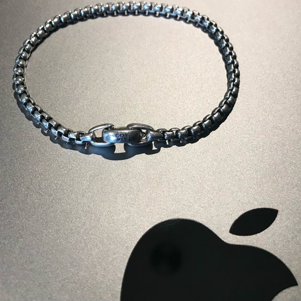 David Yurman Sterling Silver Box Chain Bracelet